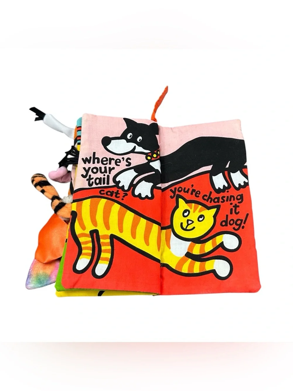 Jellycat Farm Tails Soft Cloth Activity Book Baby Crinkle Sensory Anne Wilkinson